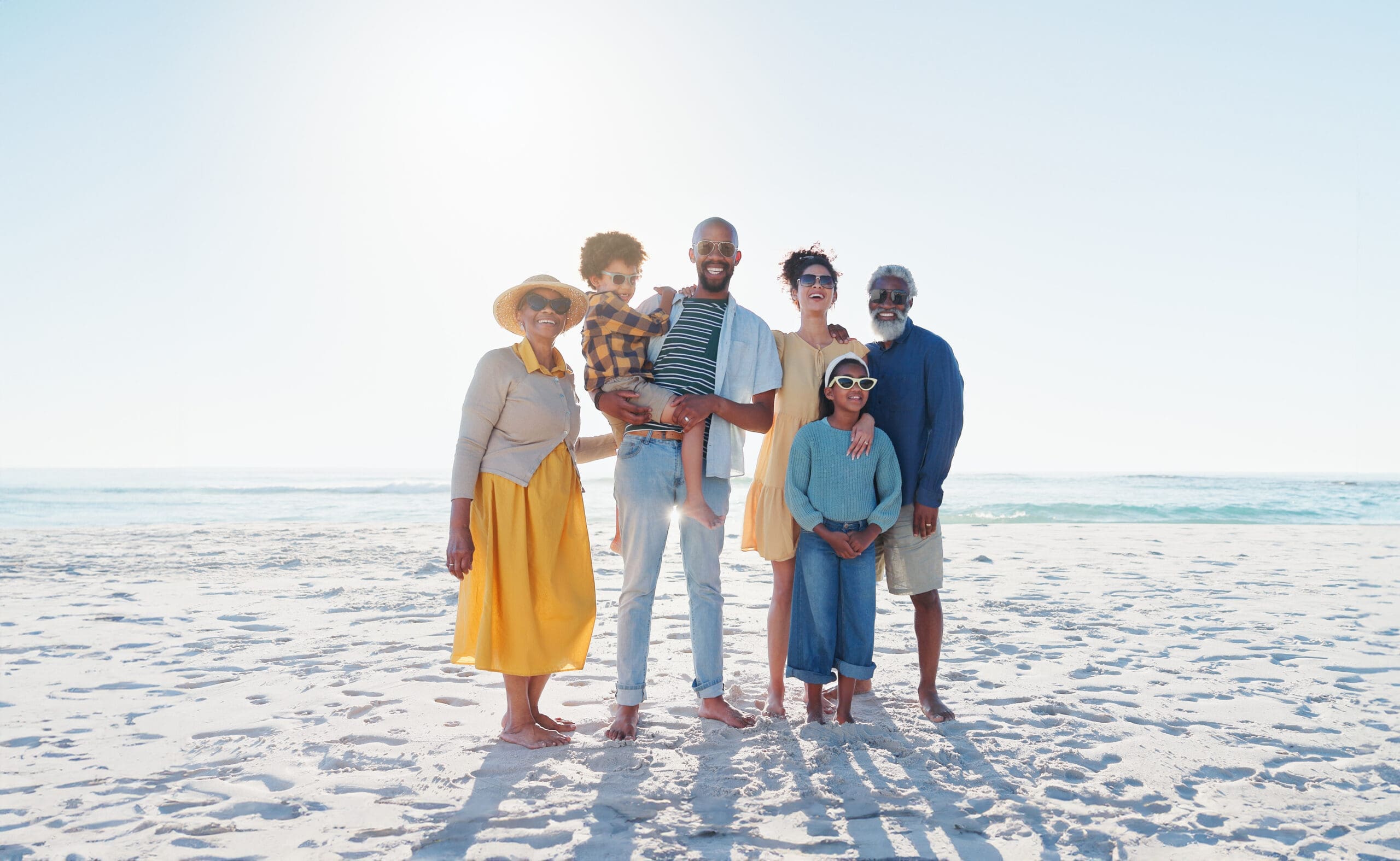 family on the beach